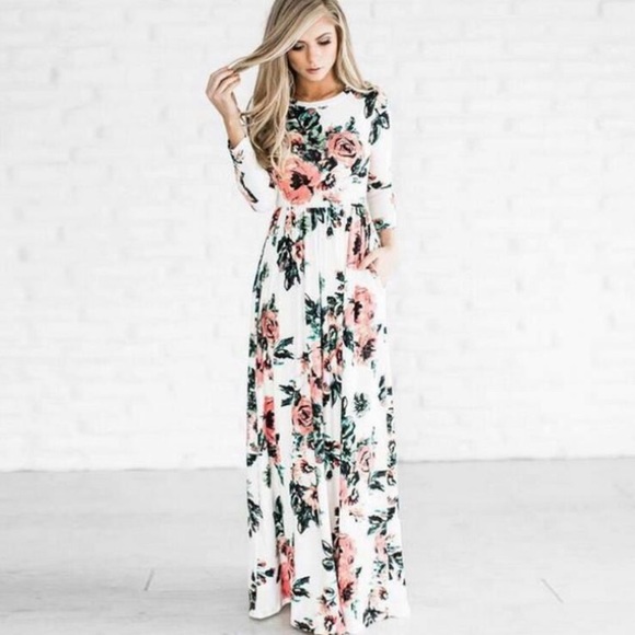 Last 4 Summer/ Fall  floral maxi dress pocket 🌸🌼 - Picture 4 of 7